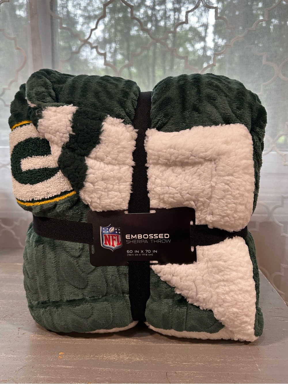 NFL Green Bay Packers Embossed Sherpa Throw Blanket 60x70 NWT